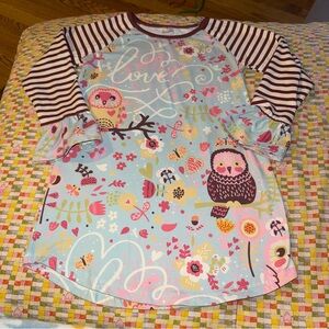 Penelope Plumm Girls Size 6 Owl Dress Long Shirt Tunic